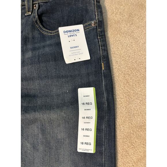 Girls NWT Levi’s Dark Wash Skinny Jeans Adjustable Waist Stretch Size 16 - Picture 2 of 6